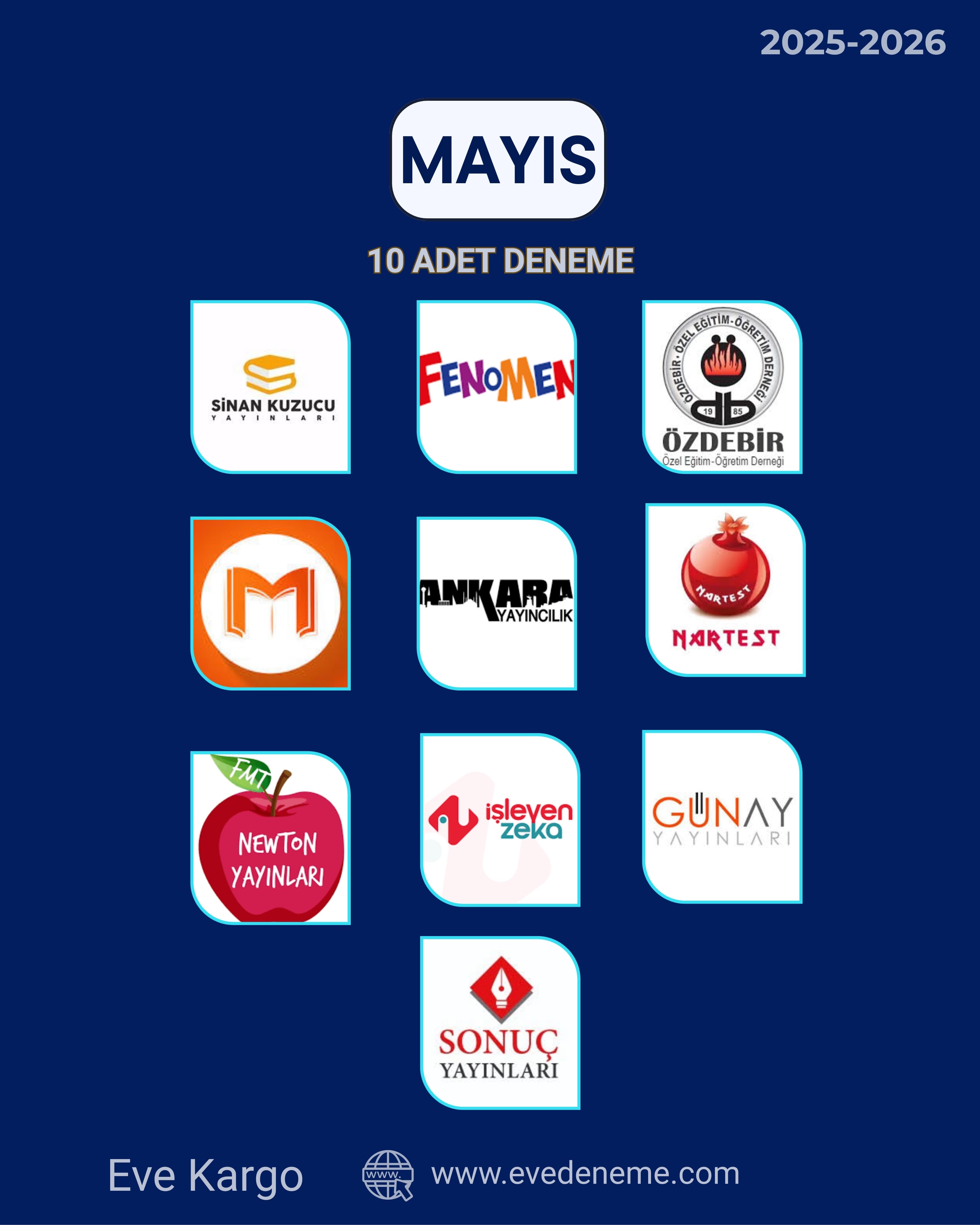 2025-2026 LGS Mayıs Deneme Paketi | Panelli ve Panelsiz Seçenek | Eve Kargo