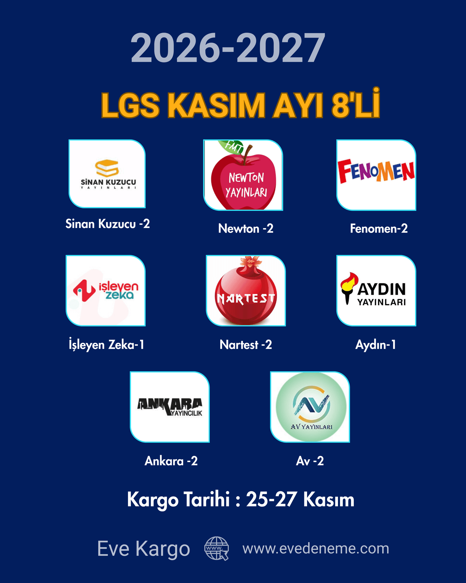 LGS Kasım Ayı 8’li Deneme Paketi