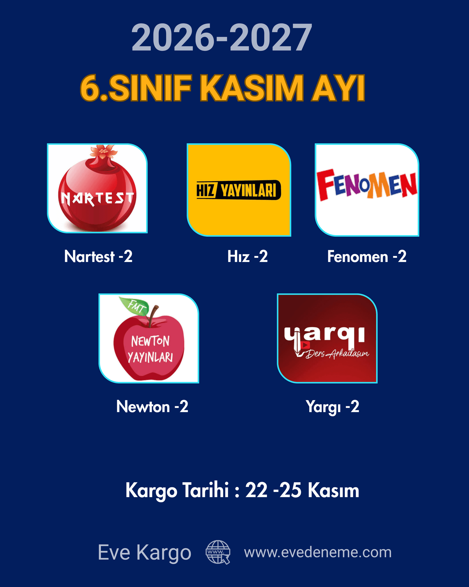 6. Sınıf Kasım Ayı 5'li Deneme Paketi | Türkiye Geneli Analiz