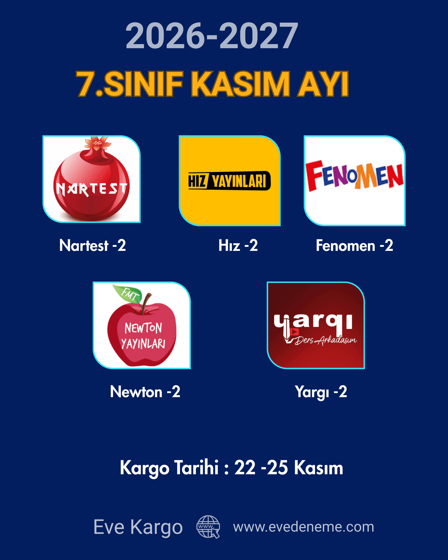 7. Sınıf Kasım Ayı 5'li Deneme Paketi | LGS'ye Hazırlık