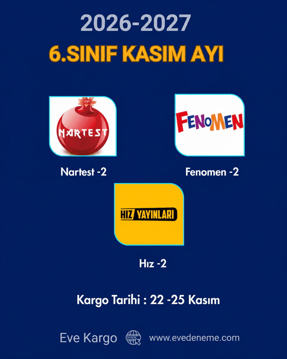 6. Sınıf Kasım 2026 3'lü Deneme Paketi | Türkiye Geneli Analiz