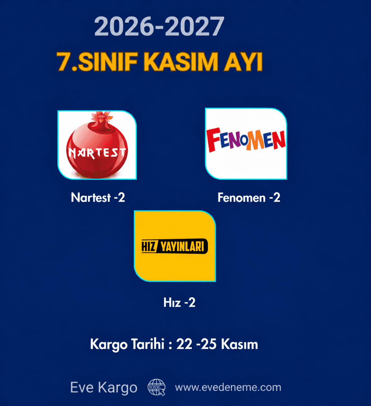 7. Sınıf Kasım 2026 3'lü Deneme Paketi | LGS'ye Hazırlık